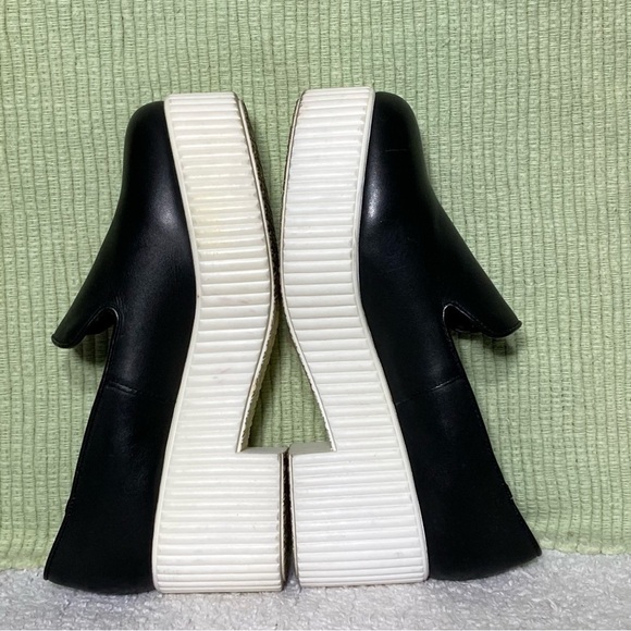 Shelly’s London Women's Black Leather Platform Slip On Shoes - Size US 6 - Picture 6 of 12